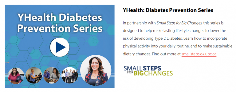 Screenshot of YHealth Diabetes Prevention Series on YMCA at Home Platform
